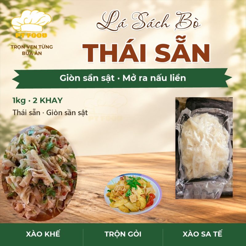 Lá Sách Bò Thái Sẵn — 2 khay