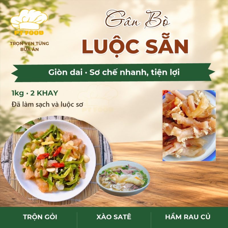 Gân Bò Luộc Sẵn — 2 khay