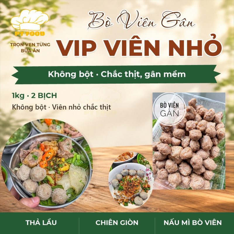 Bò Viên Gân VIP viên nhỏ — 2 bịch