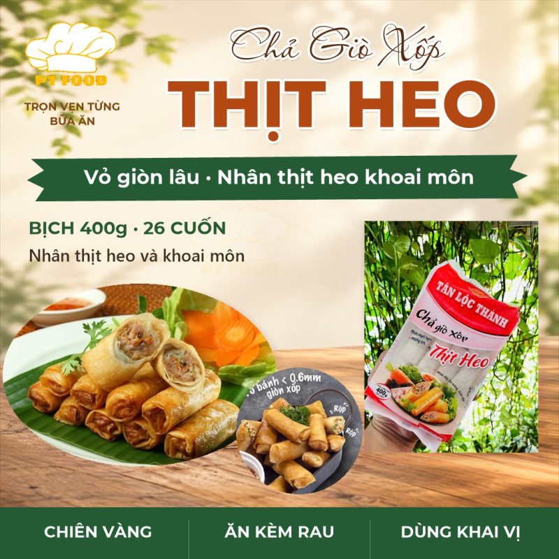 Chả Giò Xốp Thịt heo — 400g 26 cuốn
