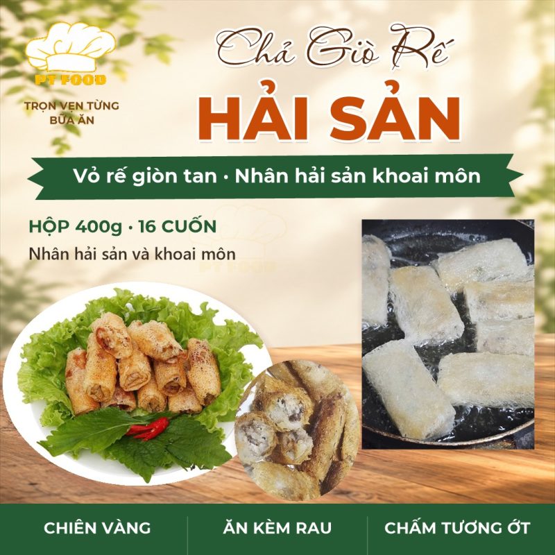 Chả Giò Rế Hải Sản — 400g 16 cuốn