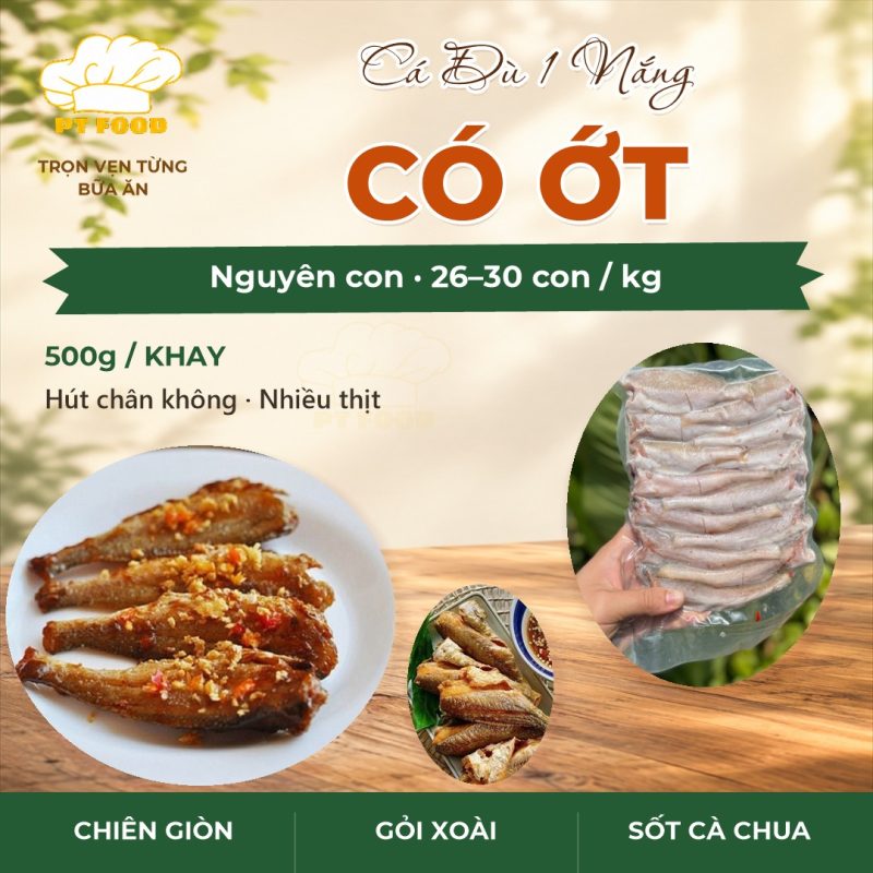 Cá đù 1 nắng nguyên con 26-30 con có ớt