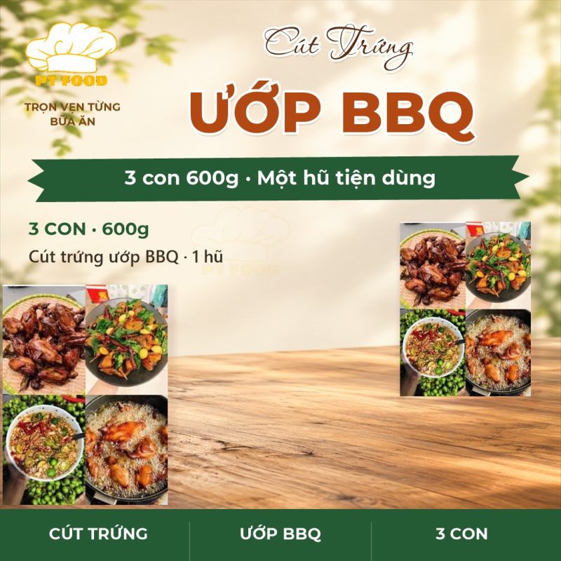 Cút Trứng Ướp BBQ — 3 con 600gram