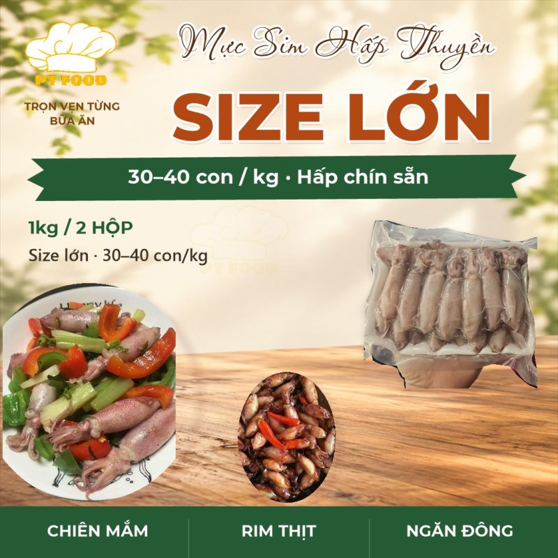 Mực Sim Hấp Thuyền Lớn