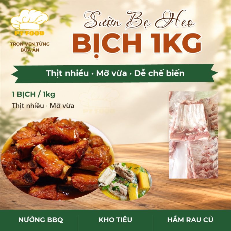 Sườn Bẹ Heo 1kg — 1 bịch