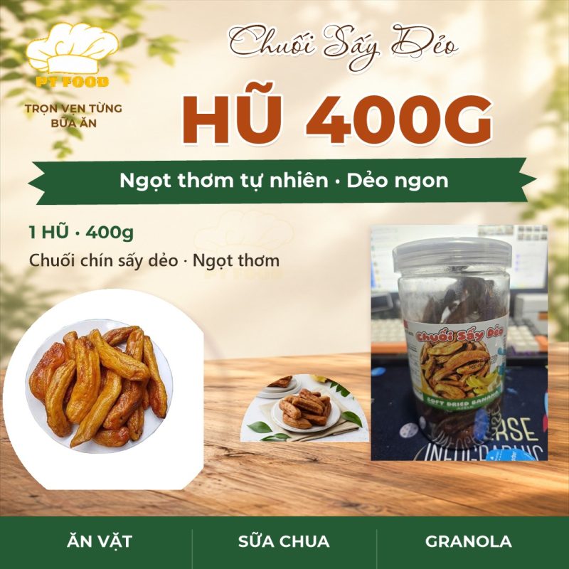 Chuối Sấy Dẻo 400gram — 1 Hũ