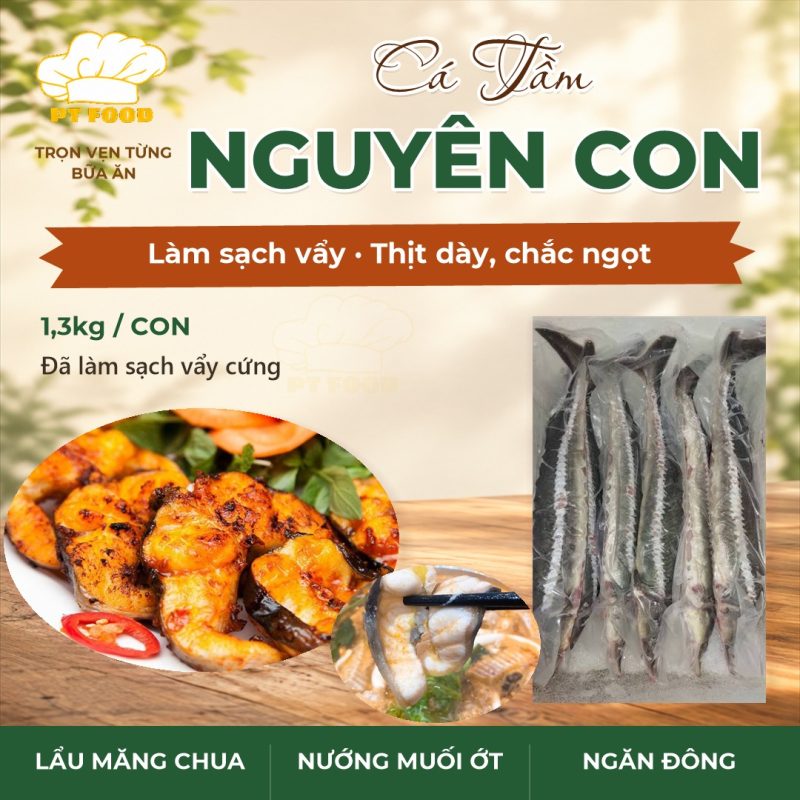 Cá Tầm Nguyên Con Làm Sạch 1.3kg