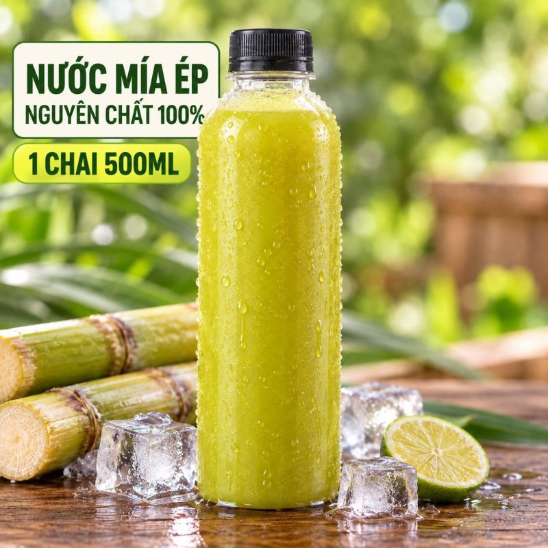 Nước mía ép nguyên chất — 1 Chai 500ML