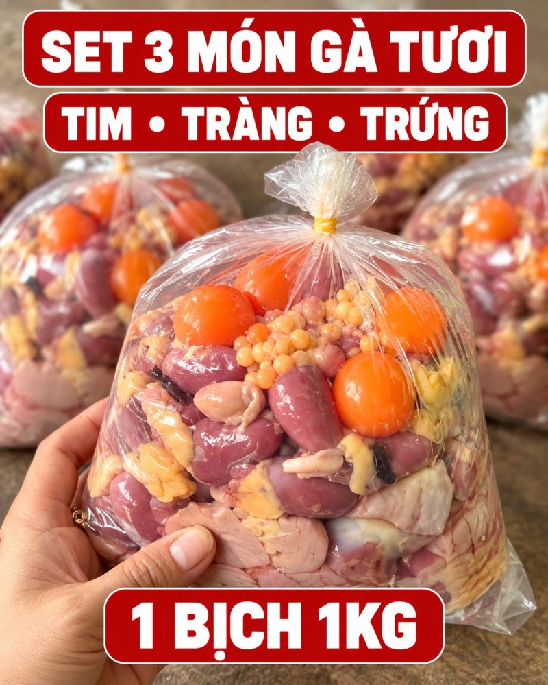 1kg Tim Trứng Tràng Gà Tươi