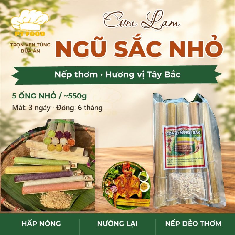 Cơm lam nhỏ ngũ sắc 5 ống