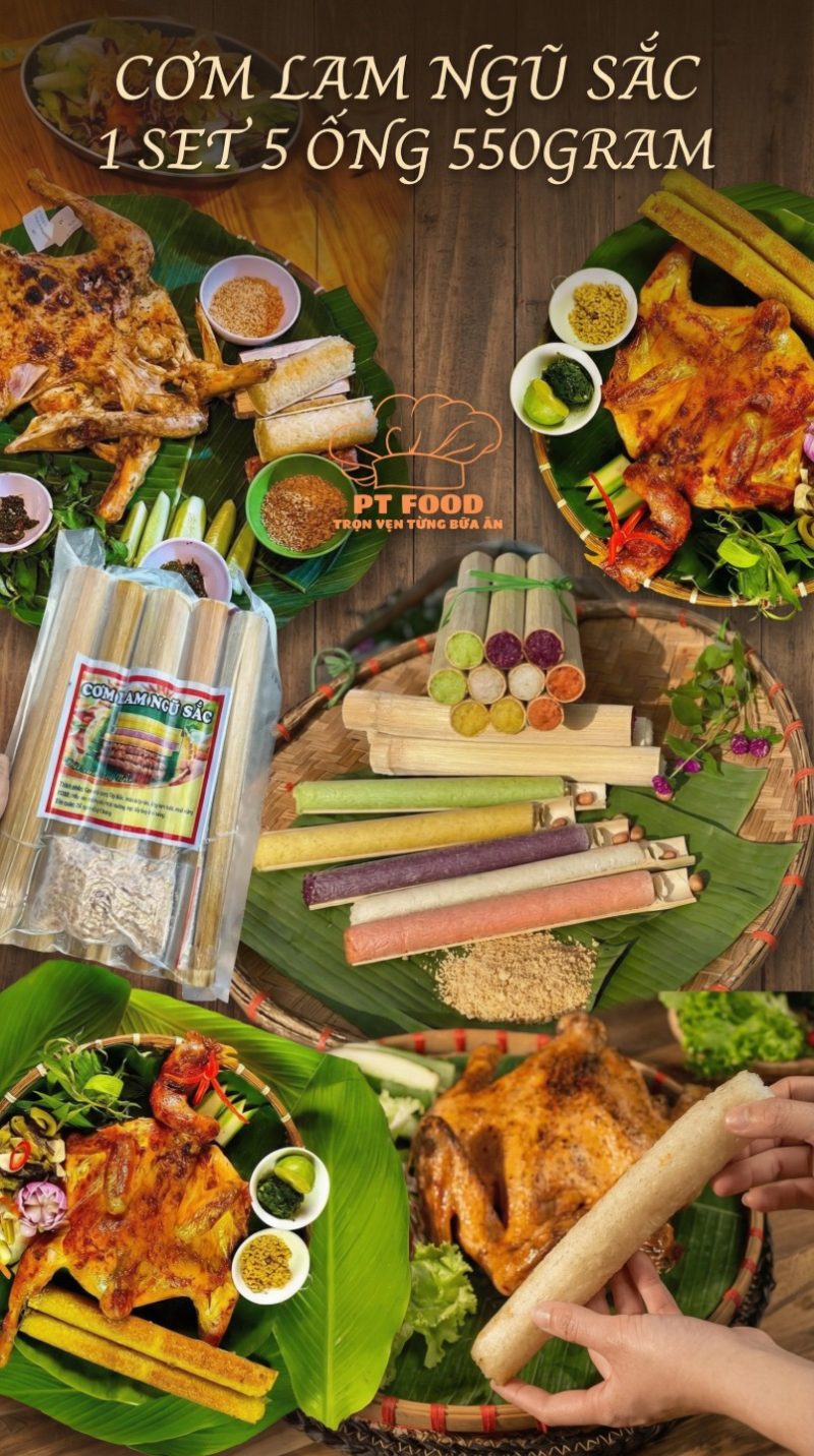 Cơm lam nhỏ ngũ sắc 5 ống — 5 ống 550gram - ảnh 10