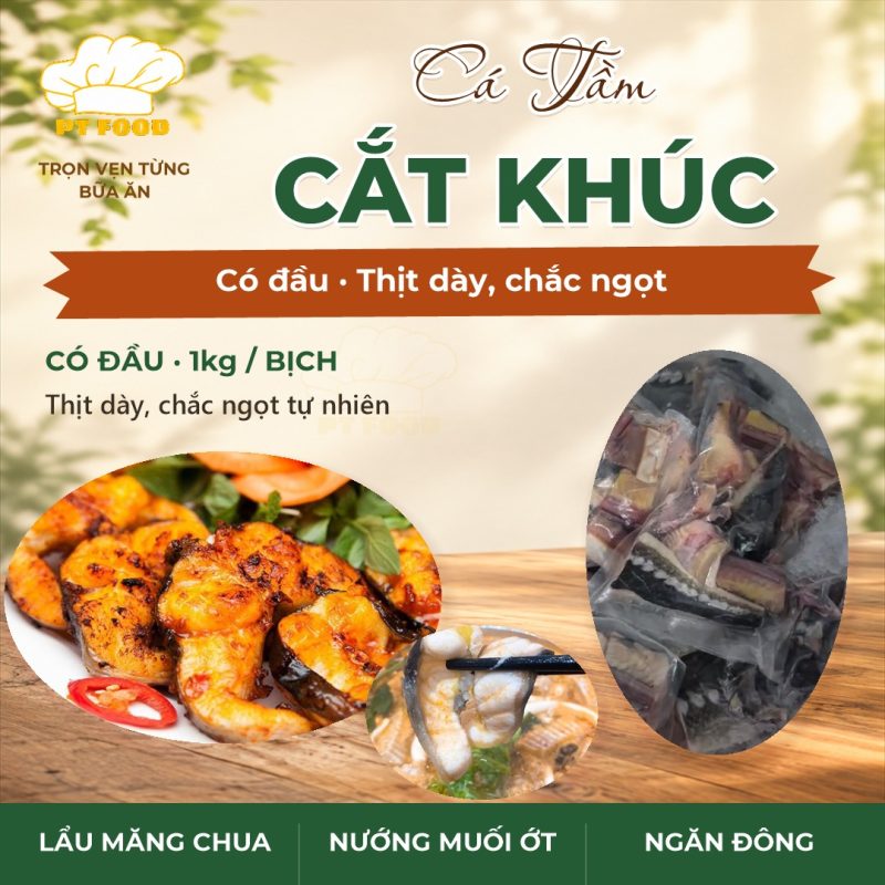Cá Tầm Cắt Khúc Có Đầu