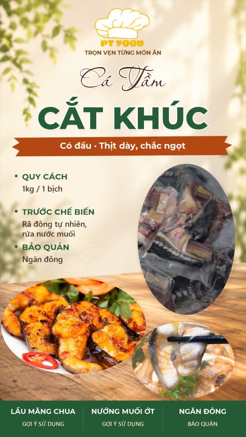 Cá Tầm Cắt Khúc Có Đầu — 1 bịch - ảnh 6