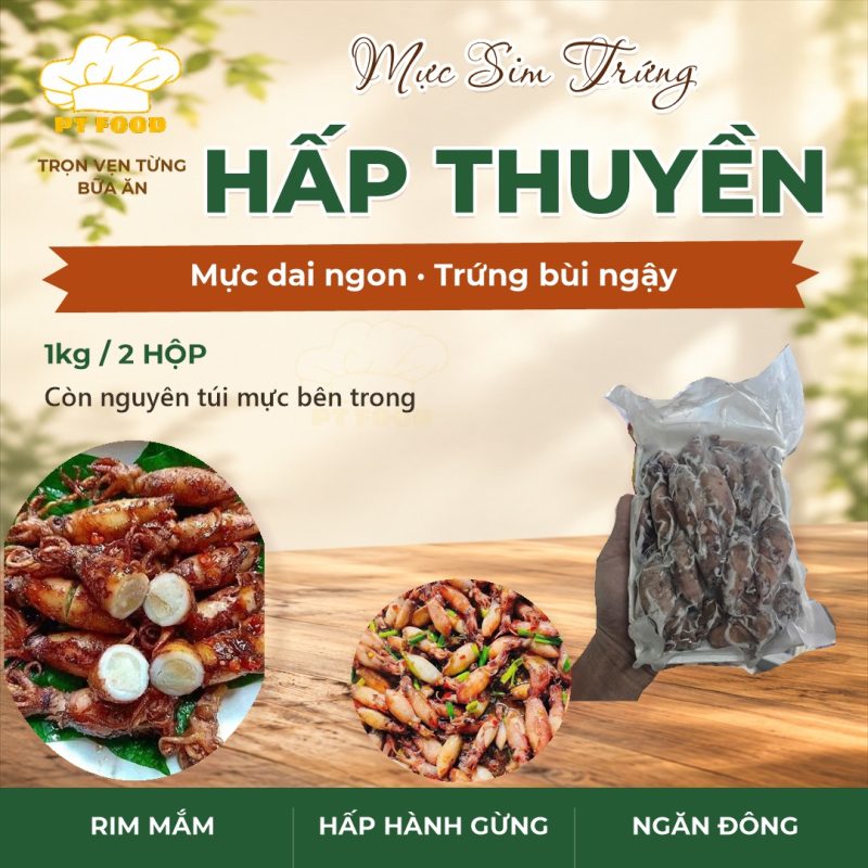 Mực Sim Trứng hấp thuyền