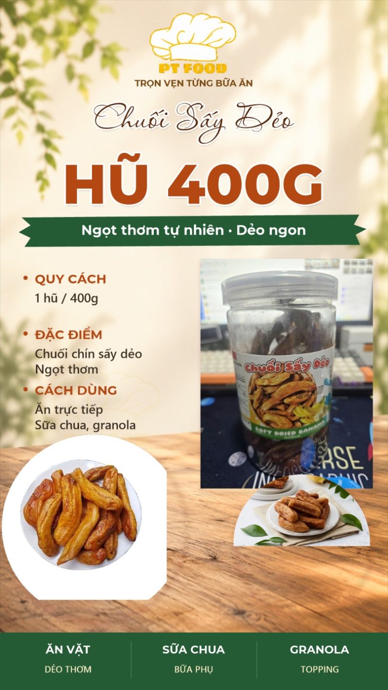 Chuối Sấy Dẻo 400gram — 1 Hũ - ảnh 7