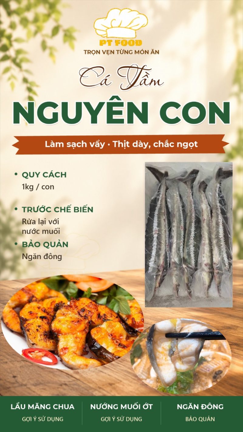 Cá Tầm Nguyên Con Làm Sạch 1kg — 1 con - ảnh 6