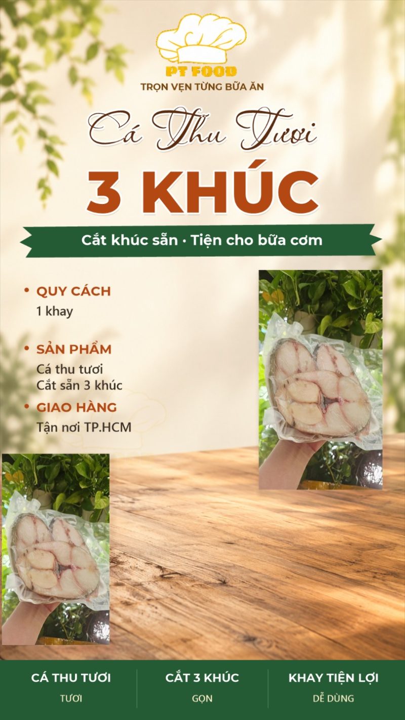 Cá Thu Tươi 3 Khúc — 1 Khay - ảnh 1